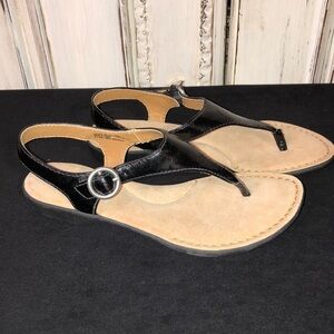 Classic Elements Black Bannie Vegan Padded Insole Sandal Size 6